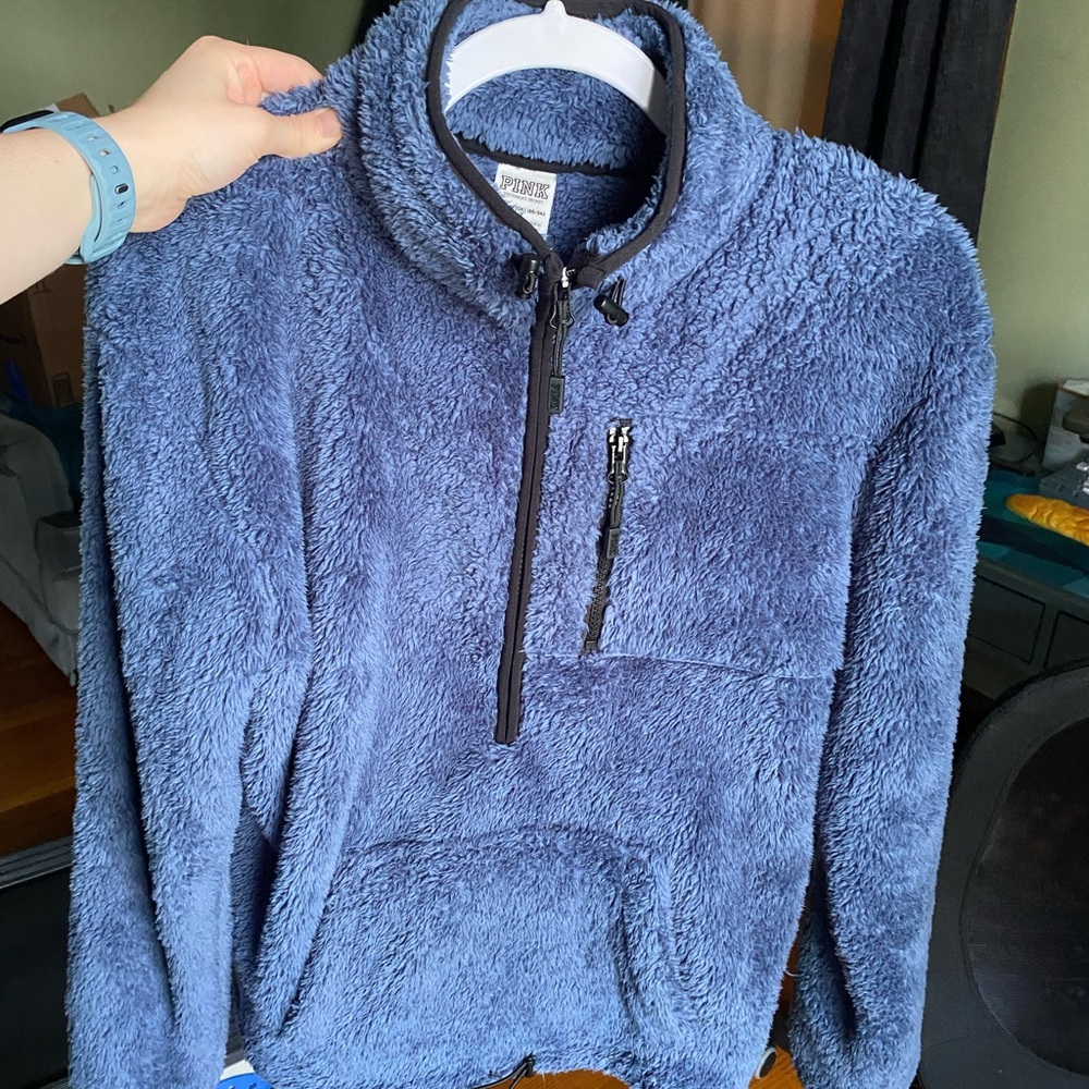 PINK Victoria's Secret woman’s Zip-Up Blue Sweater